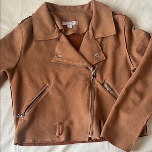 FAVLUX Tan faux suede Jacket with Silver Details